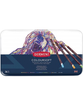 DERWENT CAJA METAL 36 LAPICES COLOURSOFT 701028