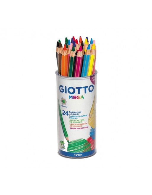 GIOTTO ESTUCHE 24 LAPICES DE COLORES MEGA SURTIDO - F519700