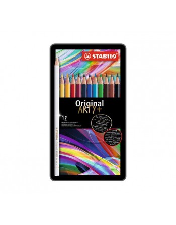 STABILO 12 LAPICES DE COLORES ORIGINAL ARTY+ ESTUCHE METALICO BELLAS ARTES - 8773-6