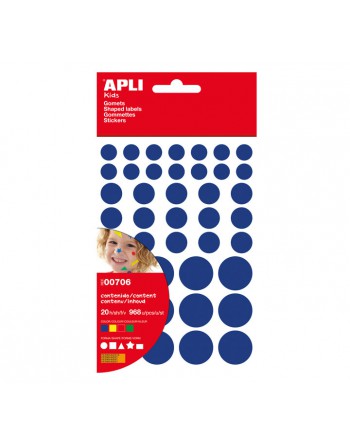 APLI BLISTER 12H GOMETS FIGURAS GEOMETRICAS VARIOS TAMAÑOS VARIAS FORMAS Y VARIOS COLORES - 00994