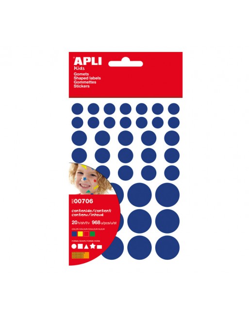 APLI BLISTER 12H GOMETS FIGURAS GEOMETRICAS VARIOS TAMAÑOS VARIAS FORMAS Y VARIOS COLORES - 00994