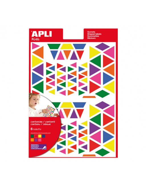 APLI KIDS BLISTER 6H GOMETS TRIANGULOS MULTICOLOR 720UN - 13239