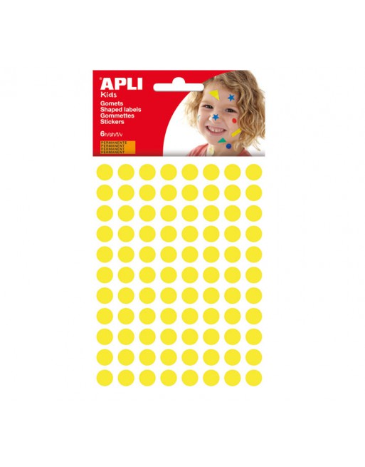 APLI KIDS BOLSA 6H GOMETS REDOND.10.5MM AMARILLO - 13232