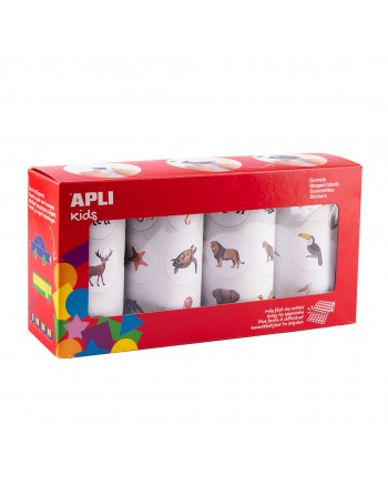 APLI KIDS 4 ROLLO GOMETS ANIMALES SURTIDO 1400 IMAGENES 20054