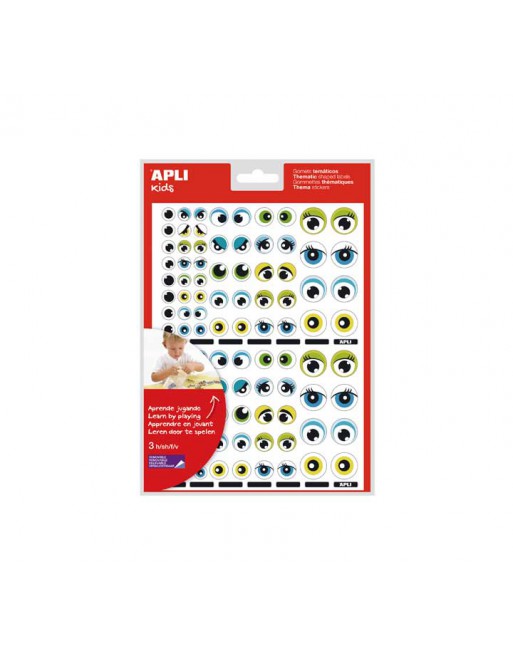 APLI KIDS BLISTER 3H GOMETS OJOS REMOVIBLE AZ/AMAR/VER - 13854