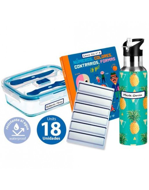 OFFICE BOX ETIQUETAS ADHESIVAS PLASTIFICADAS PARA IDENTIFICAR OBJETOS 7X1,5CM PACK 18 UD BLANCO 32218