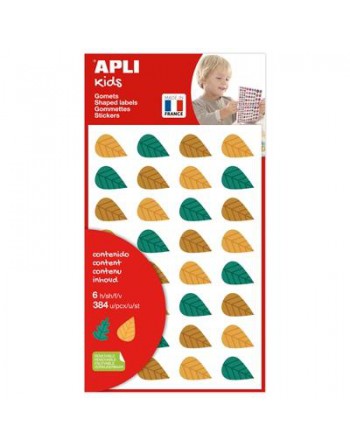 APLI GOMETS HOJAS DE ÁRBOLES REMOVIBLES 384U 6 HOJAS SURTIDOS 19472