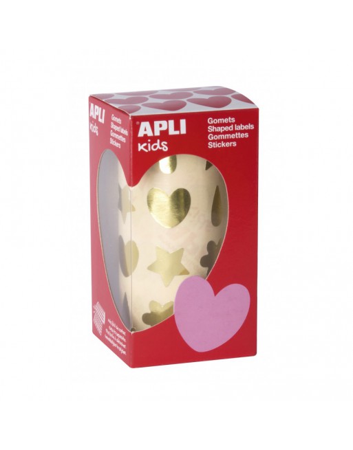 APLI GOMETS FLORES PERMANENTES FORMAS SURTIDA COLOR ORO GOTA FLOR CORAZON ESTRELLA 17614