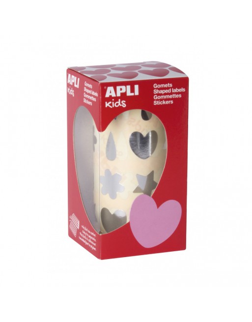 APLI GOMETS FLORES PERMANENTES FORMAS SURTIDA COLOR PLATA GOTA FLOR CORAZON ESTRELLA 17615