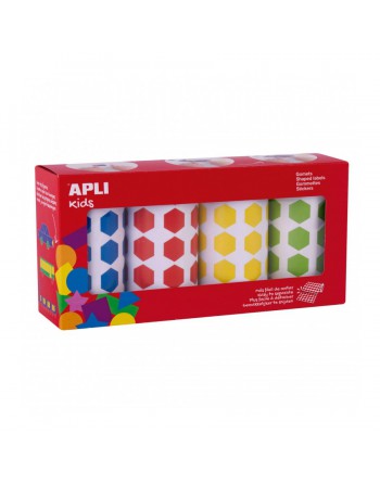 APLI PACK 4 BOBINAS GOMETS HEXAGONALES DE 20 MM EN COLORES SURTIDOS 19192