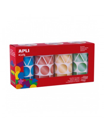 APLI PACK GOMETS GEOMETRICOS DE 27 MM REDONDO TRIANGULO CUADRADO RECTANGULO COLORES VIVOS  19191