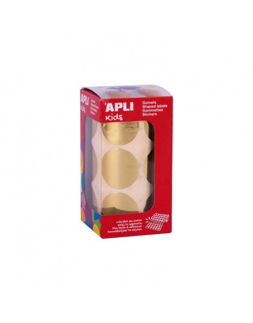 APLI KIDS ROLLO GOMETS CÍRCULO 33MM METALIZADOS ORO 18481