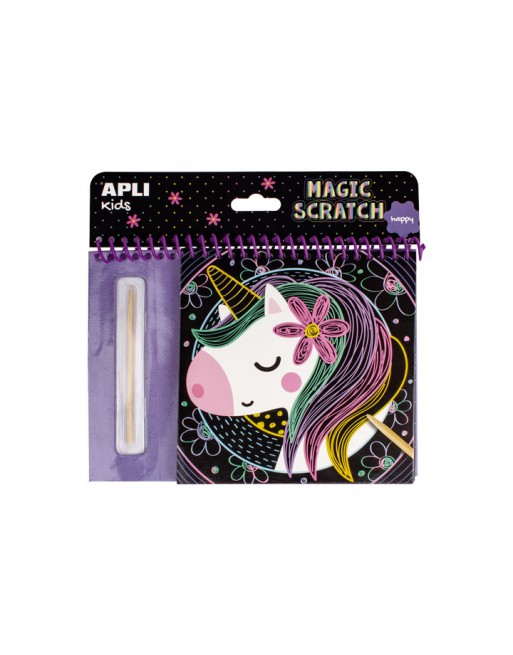 APLI KIDS SET 8 LAMINAS RASCA Y DIBUJA MAGIC SCRATCH HAPPY - 17150