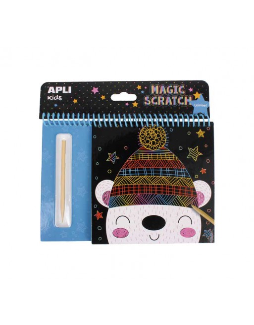 APLI KIDS SET 8 LAMINAS RASCA Y DIBUJA MAGIC SCRATCH INVIERNO - 16524