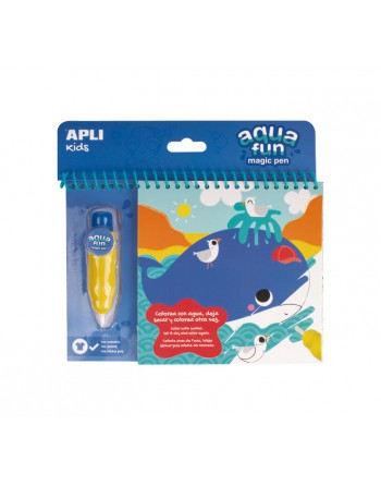 APLI KIDS SET BLOC 6H+PINCEL AQUA MARINO - 17148