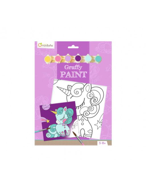 MANDARINE KIT LIENZO+6 PINTURA GRAFFY UNICORNIO - PP018O