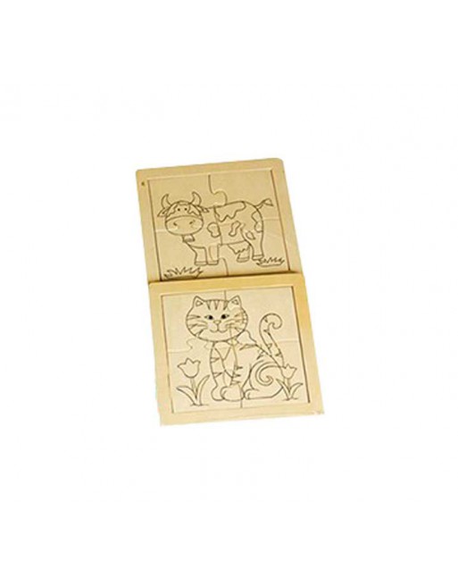 NIEFENVER PACK 2 PUZZLES MADERA ANIMALES DOMESTICOS - 0900201
