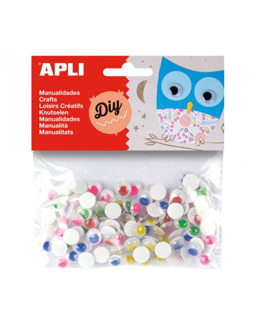 APLI BOLSA 100U OJOS MOVILES PUPILA COLOR ADHESIVA - 13266