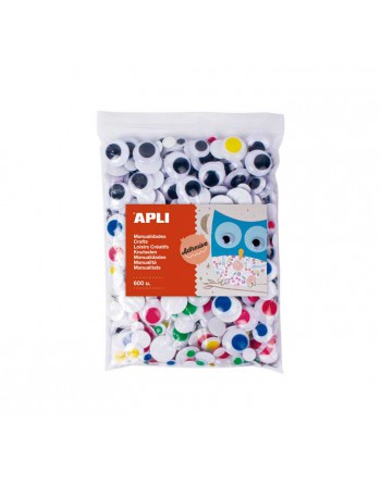 APLI BOLSA 600 OJOS MOVILES ADHESIVA COL+MED SURTIDO - 17444