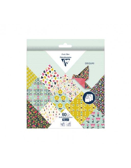 CLAIREFONTAINE BLISTER 60H PAPEL ORIGAMI 3 MED. FLORES - 95344C
