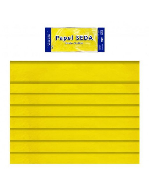 DOHE BOLSA 25 HOJAS PAPEL DE SEDA DOHE 50X70 CM AMARILLA - 30316