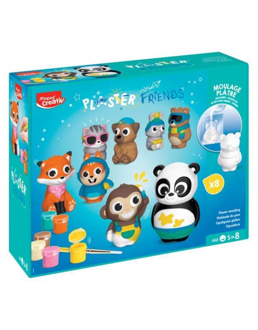 MAPED KIT COMPLETO DE MODELADO DE YESO 8 FIGURITAS A PARTIR DE 5 AÑOS MAXI SET PLASTER FRIENDS 907209