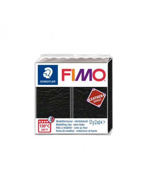 FIMO PASTA MODELAR EFFECTOS CUERO 57GR NEGRO - 8010-909