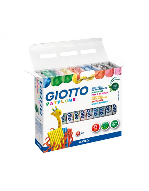 GIOTTO 12U PLASTILINA PATPLUME 350GR SURTIDO - F512200
