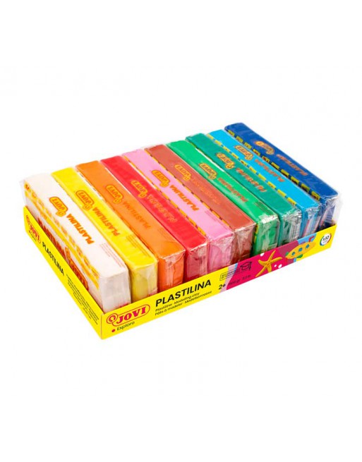 JOVI CAJA 10 PASTILLAS PLASTILINA 150G COLOR NEON SURTIDO 71/10S