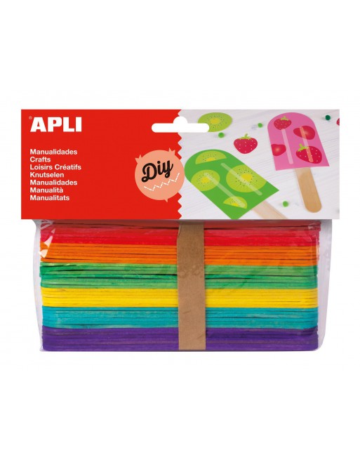 APLI KIDS 40 PALOS MADERA APLI 150X18MM COLORES SURTIDO 13269