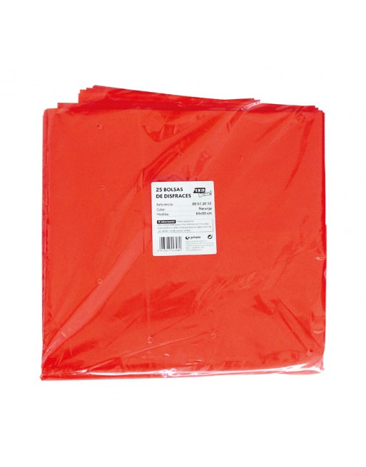 FIXO PACK 25 BOLSA DISFRAZ 65X90 NARANJA - 00072052