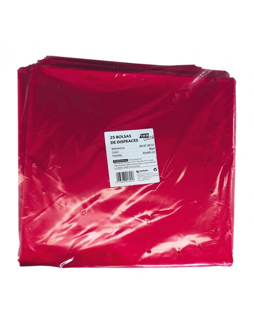 FIXO PACK 25 BOLSA DISFRAZ 65X90 ROJO - 00072051