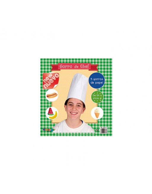 NIEFENVER PACK 5 GORROS CHEF ESTANDAR PAPEL BLANCO - 1600113