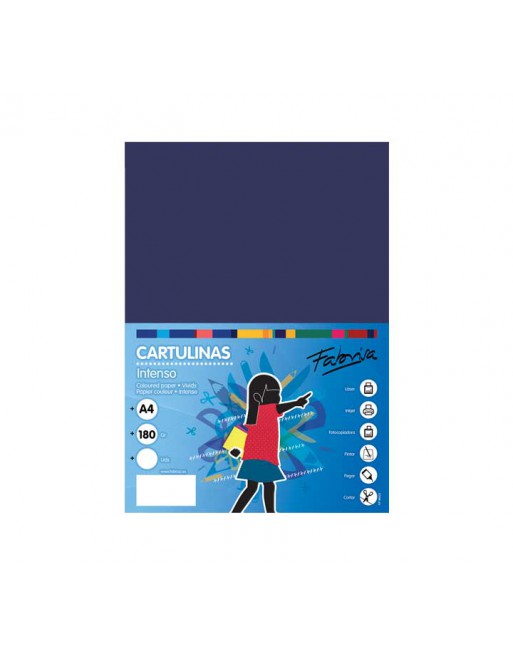 FABRISA PACK 50H CARTULINA 180GR A4 AZUL OSCURO - 15466