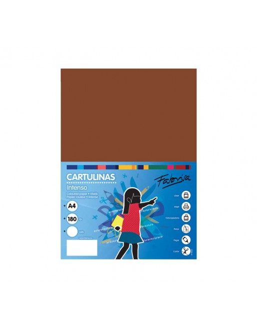 FABRISA PACK 50H CARTULINA 180GR A4 MARRON - 15468