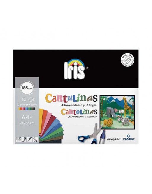 CANSON MINIPACK 10H CARTULINAS IRIS SURTIDO A4+ C200406282