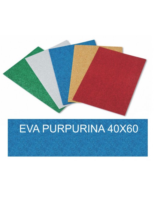 FAIBO BOLSA 3 HOJAS GOMA EVA PURPURINA 40X60CM AZUL - 1659-07