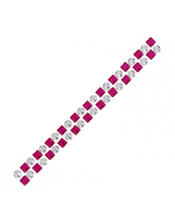 FIXO ROLLO ADHESIVO BRILLO DECORACION 1.8X100 ROSA+BLANCO - 68070008