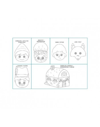 NIEFENVER PACK 5 CARETAS COLOREAR CAPERUCITA+CASA - 1400100