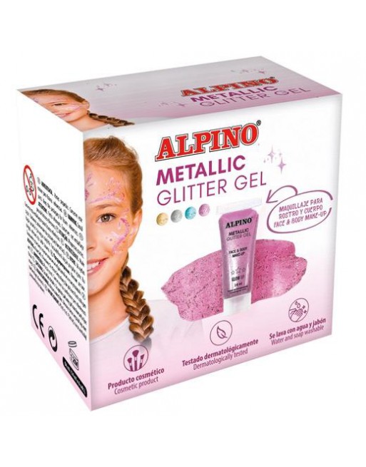ALPINO GEL CON PURURINA METALLIC GLITTER CAJA 6U ROSA DL000614