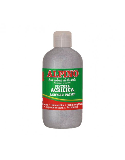 ALPINO BOTE 250ML PINTURA ACRILICA PLATA - DV000135