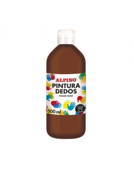 ALPINO BOTELLA PINTURA DE DEDOS 500 ML SUPER LAVABLE MARRON - DD020075