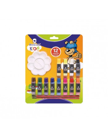 BISMARK BLISTER 12 OLEOS KIDS+PINCEL+PALETA - 325007