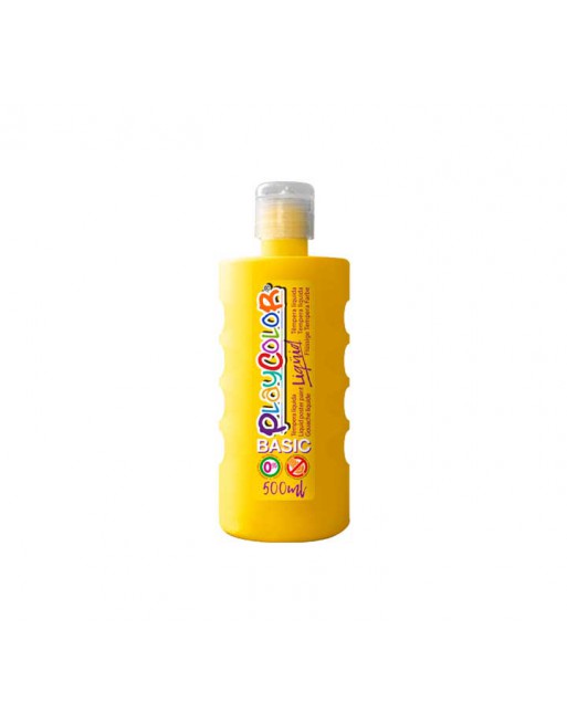 PLAYCOLOR BOTE ERGONOMICO TEMPERA LÍQUIDA 500ML AMARILLO - 19351