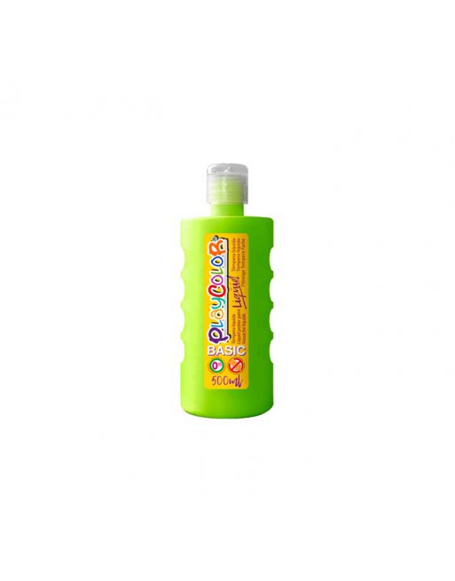 PLAYCOLOR BOTE ERGONOMICO TEMPERA LÍQUIDA 500ML VERDE CLARO - 19401