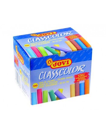 JOVI TIZAS CLASSCOLOR SCHOOL ANTIPOLVO REDONDAS COLORES SURTIDOS CAJA 100 UD 1120