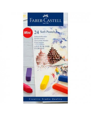 FABER CASTELL TIZAS PASTELES BLANDAS MINI ESTUCHE 24 COLORES SURTIDOS 128224