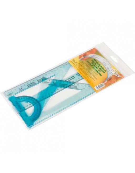 FAIBO REGLAS IRROMPIBLES 30CM TRANSPARENTE KIT 4 PIEZAS 804K