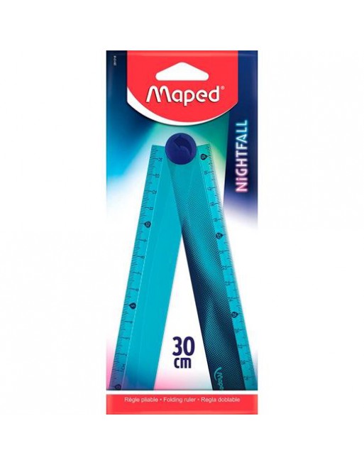 MAPED REGLA PLEGABLE NIGHTFALL 15/30 CM BLISTER AZUL 281017