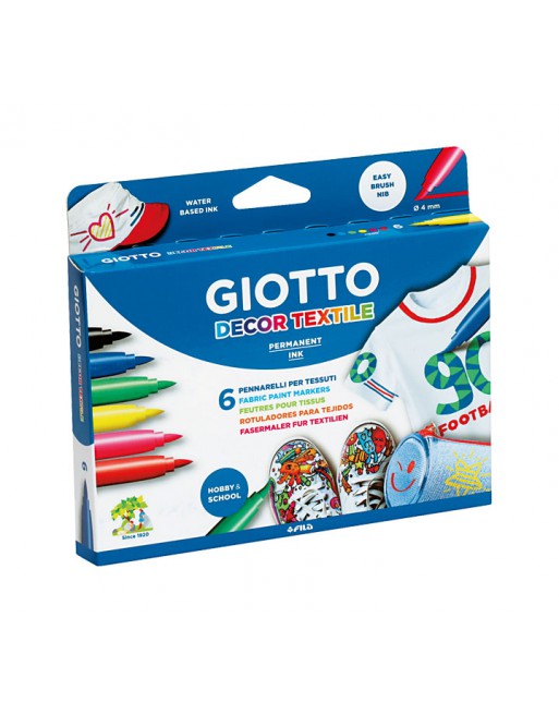 GIOTTO ESTUCHE 6 ROTULADOR DECOR TEXTILE SURTIDO - F494800